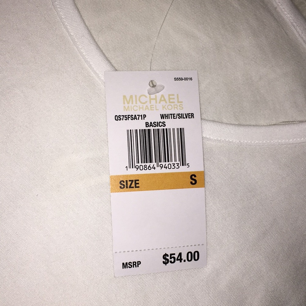 Michael Kors basic white t-shirt size S NWT - Picture 4 of 7
